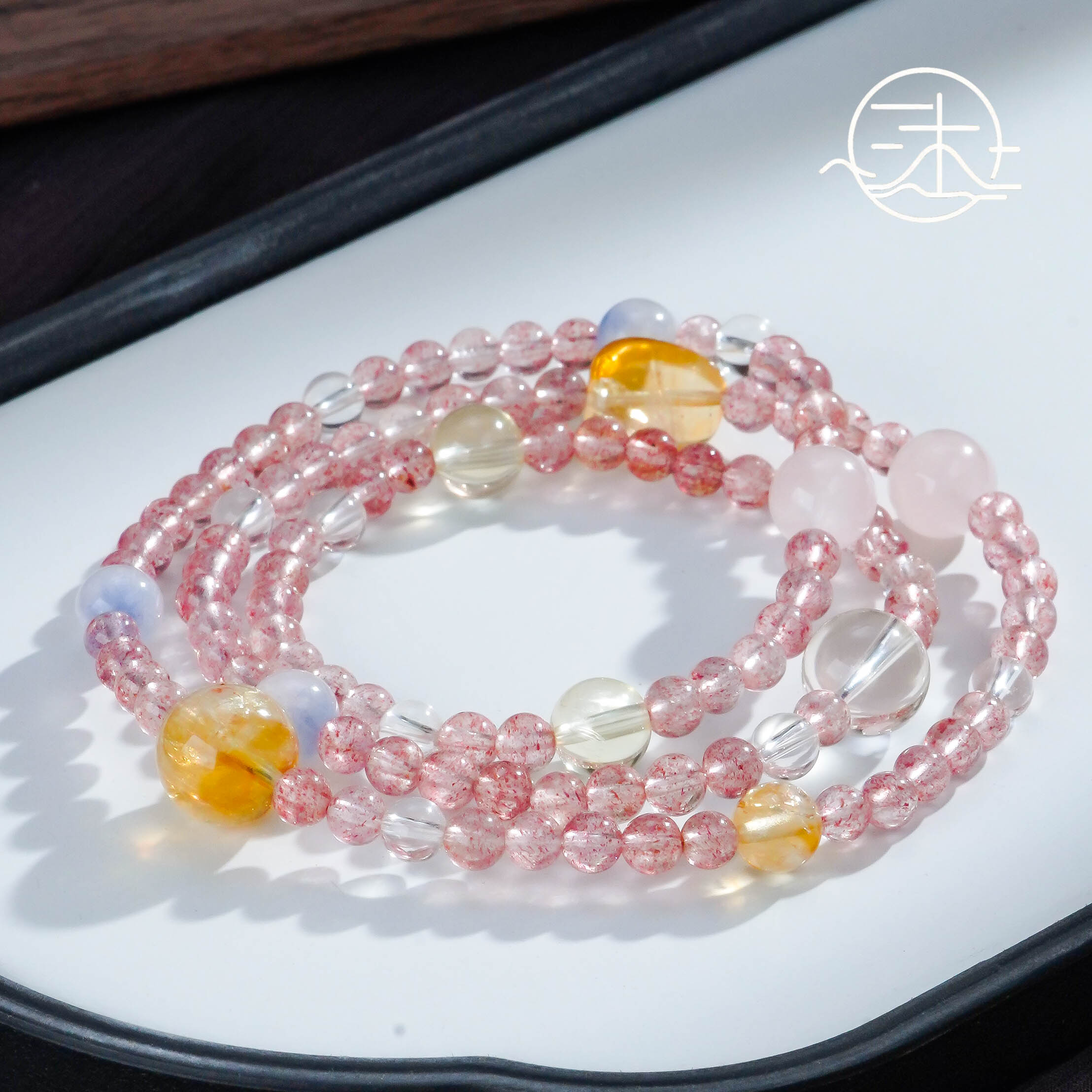 木润【草莓晶】天然草莓晶三圈手串