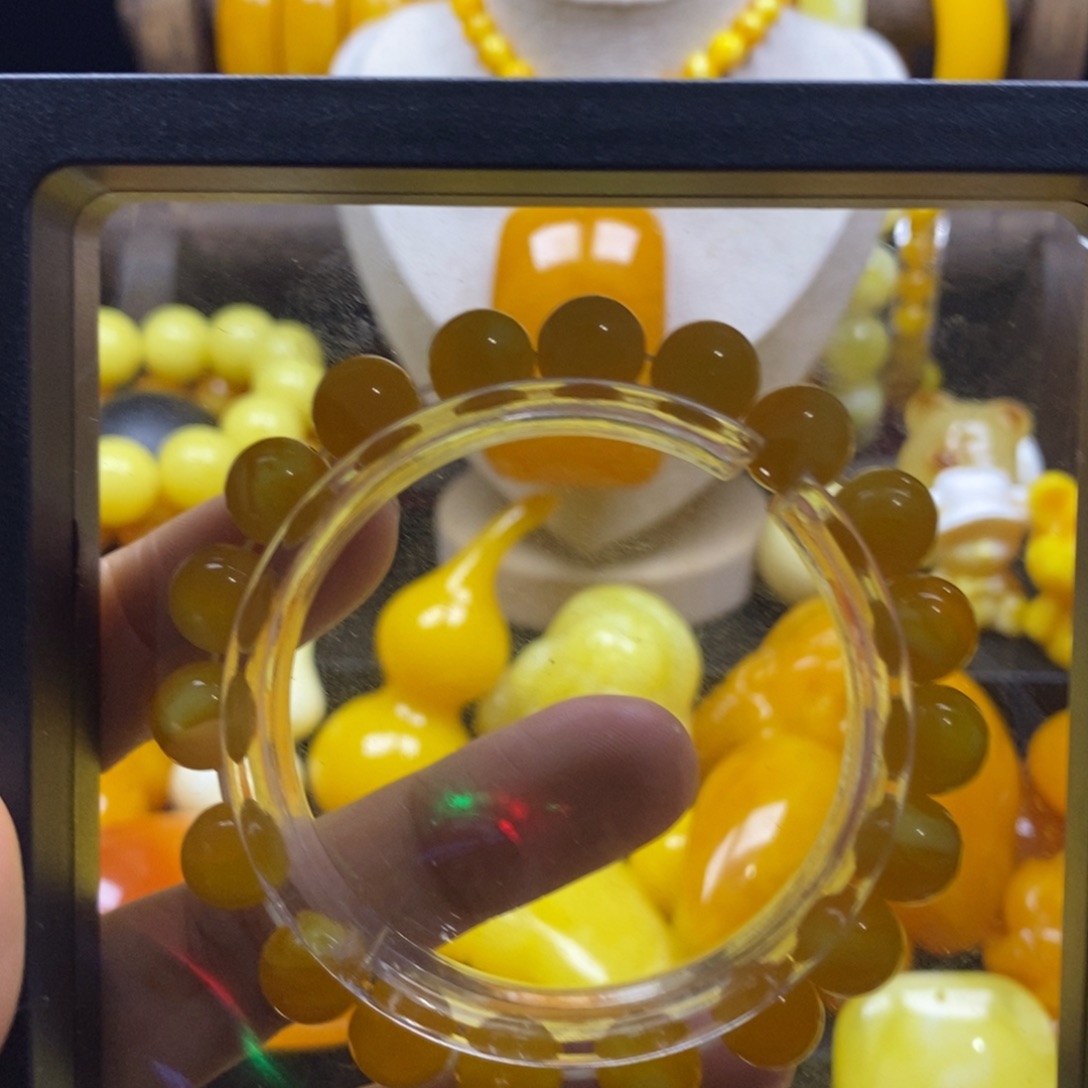 @***非金属全品无暇老蜡飘花10精品手串