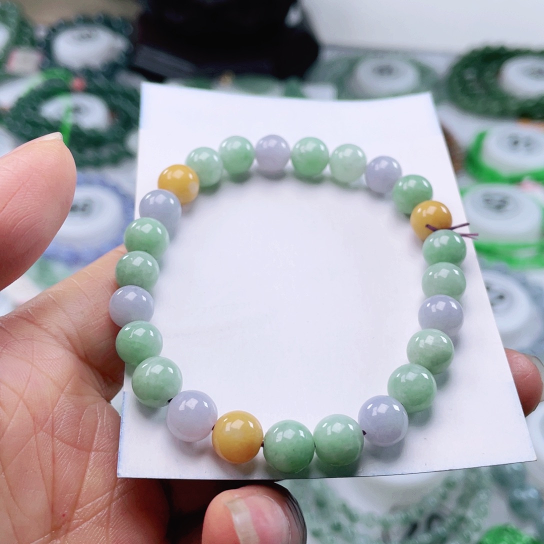 翡翠手链未镶嵌天然翡翠手串7.5mm