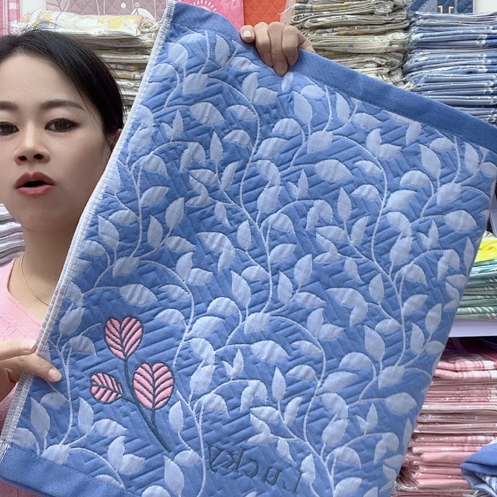 棉蓝色小树叶纯棉