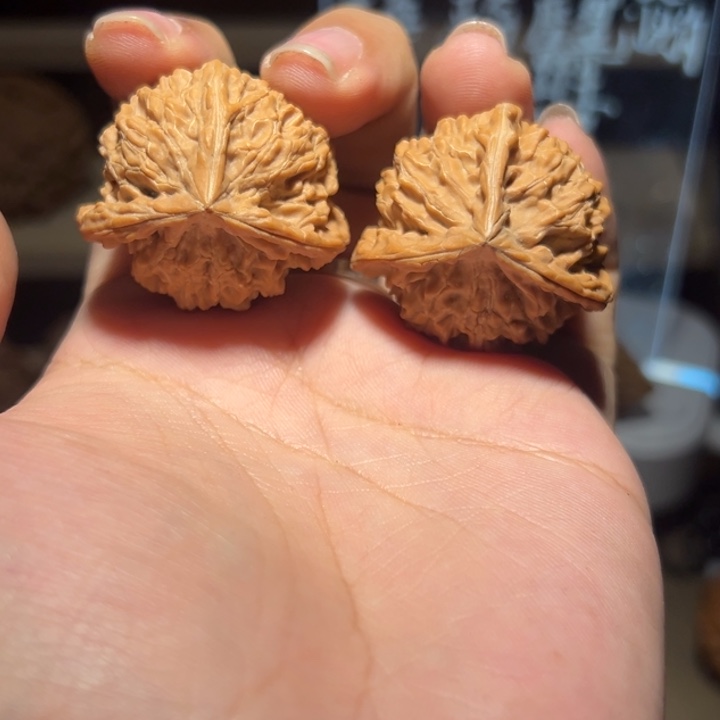 宁***-把件文玩核桃34全品盘山三棱