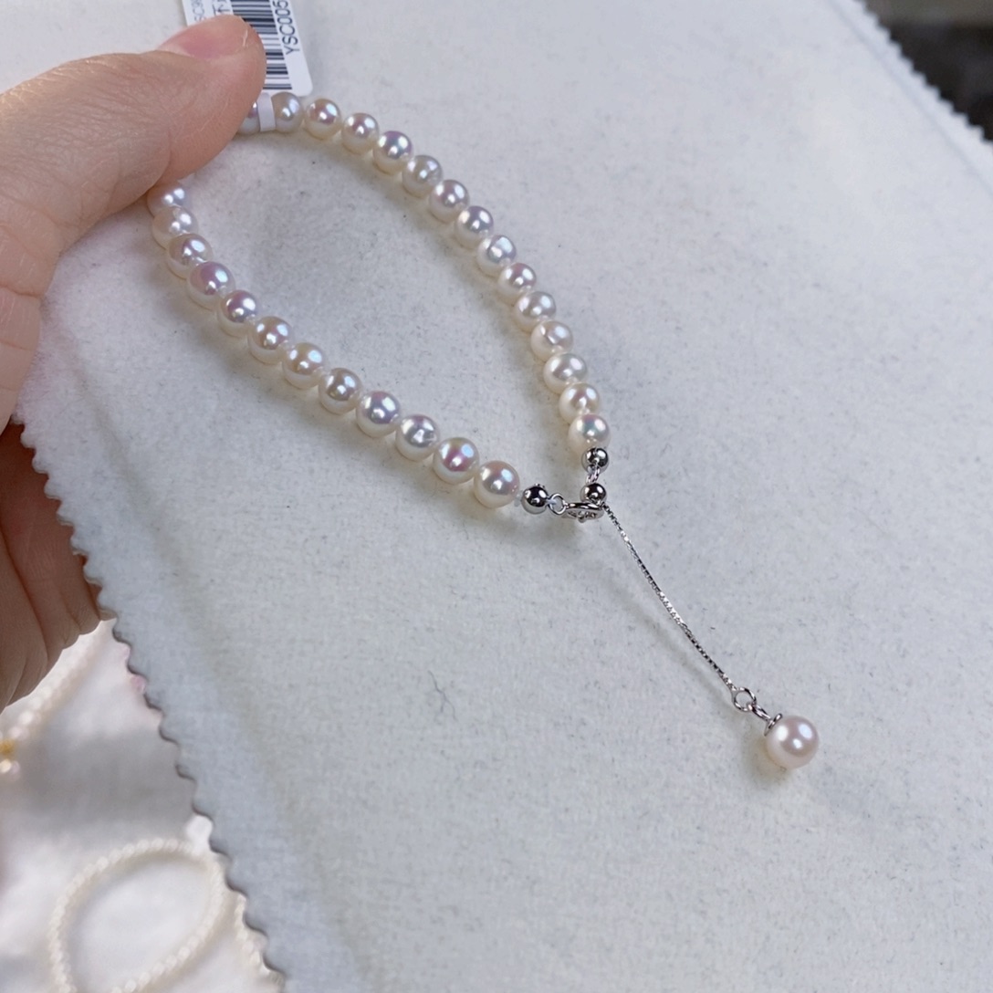 淡水珍珠手绳银S925镶嵌