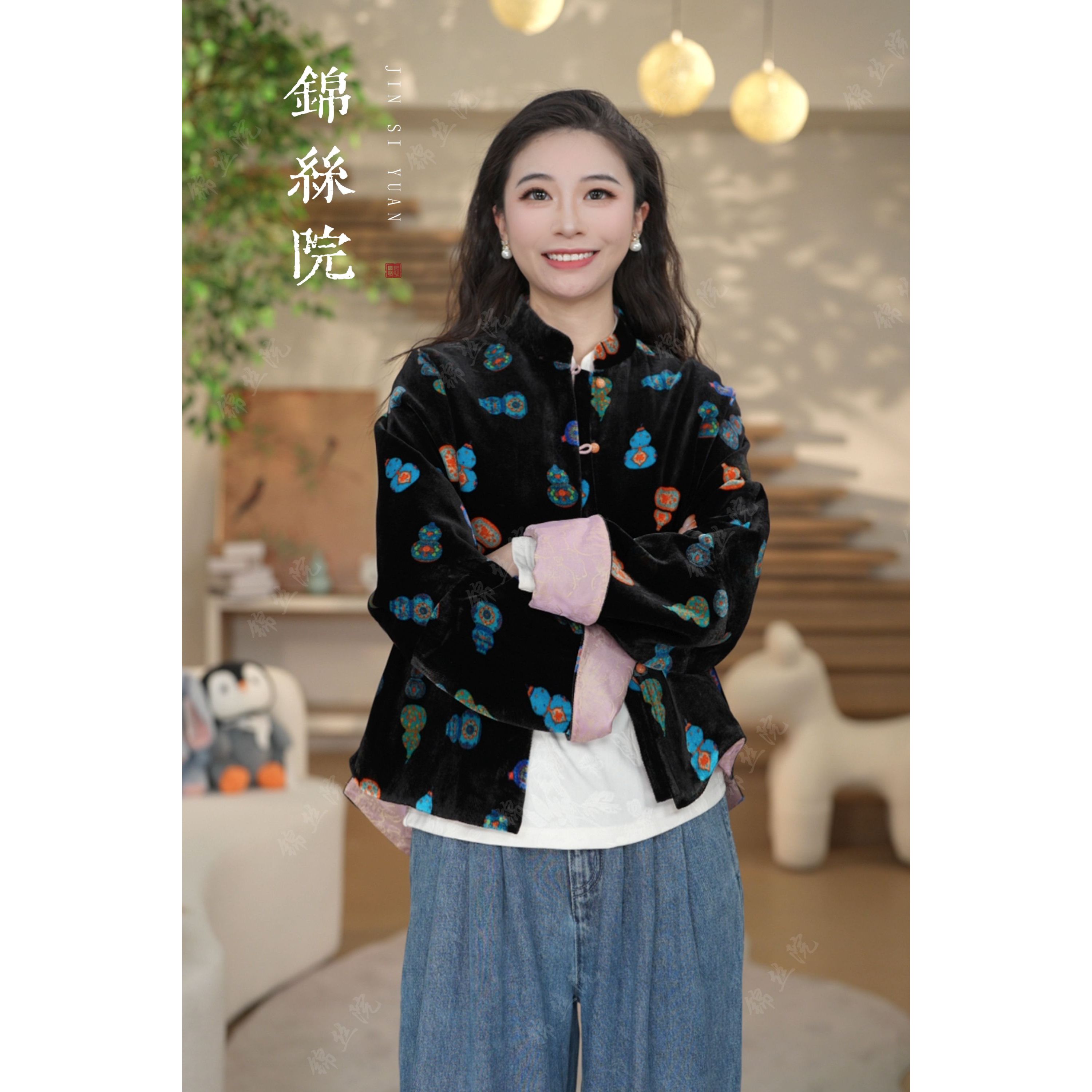 慧江南【福报平安】桑蚕丝丝双面穿国风新中式上衣WTQ67182363