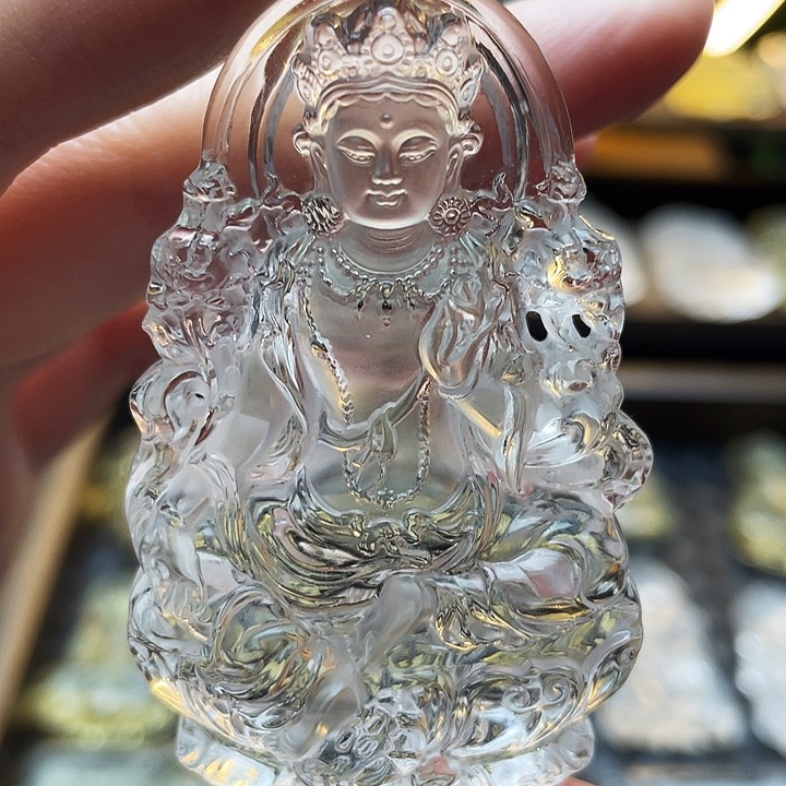 水晶颈饰未镶嵌绿度母