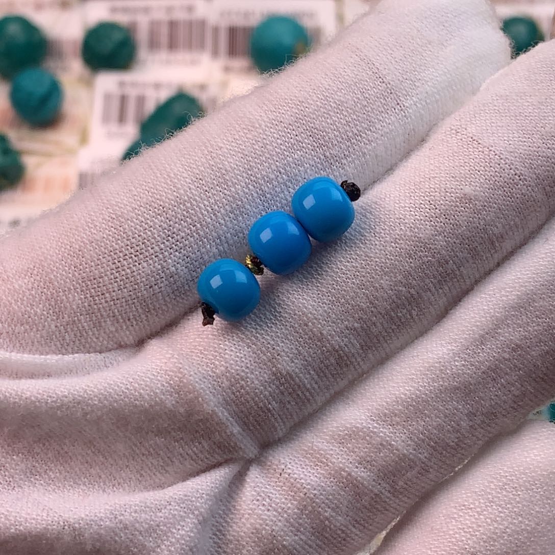 绿松石未镶嵌配饰蕊三连珠6.7mm