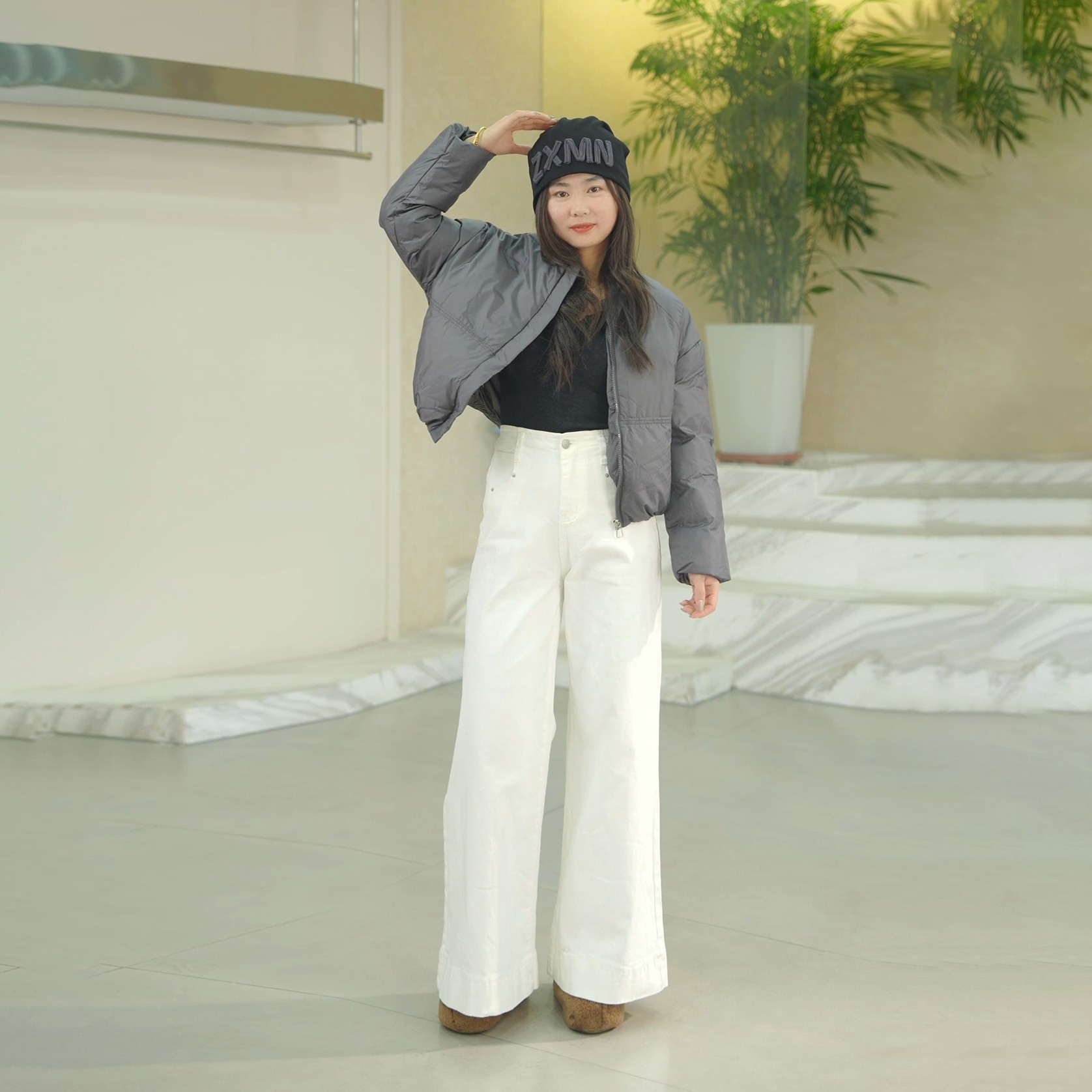 【初南推荐】冬季新款简约时尚潮流百搭宽松休闲棉服外套洋气显瘦