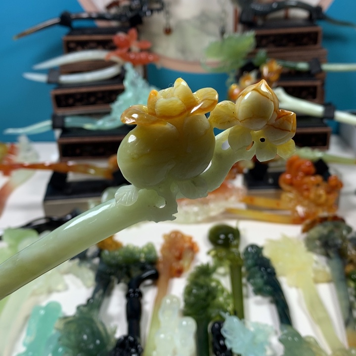 蛇纹石玉发簪未镶嵌