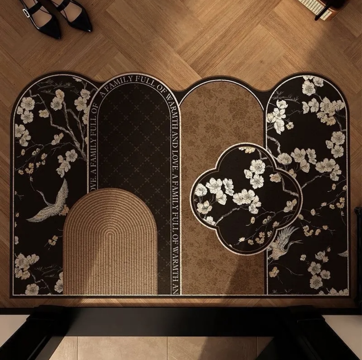 Z108-【80*120cm】硅藻泥高级复古风入户门地垫耐脏免洗可擦玄关