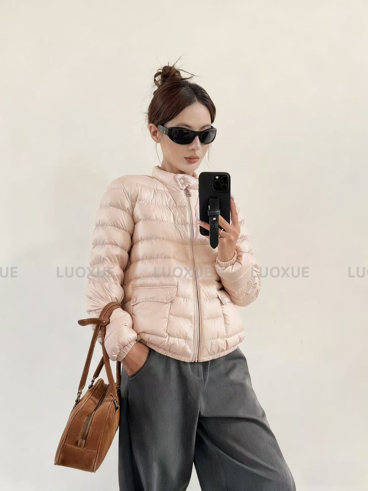 LUOXUE 保暖琐温立领薄款羽绒服90白鸭绒轻薄保暖新款 