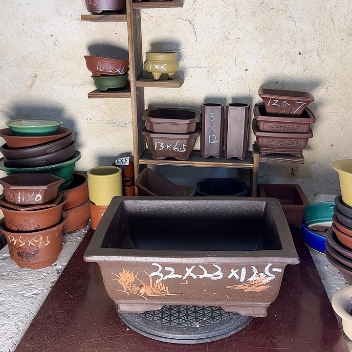 紫砂花盆，手工制作