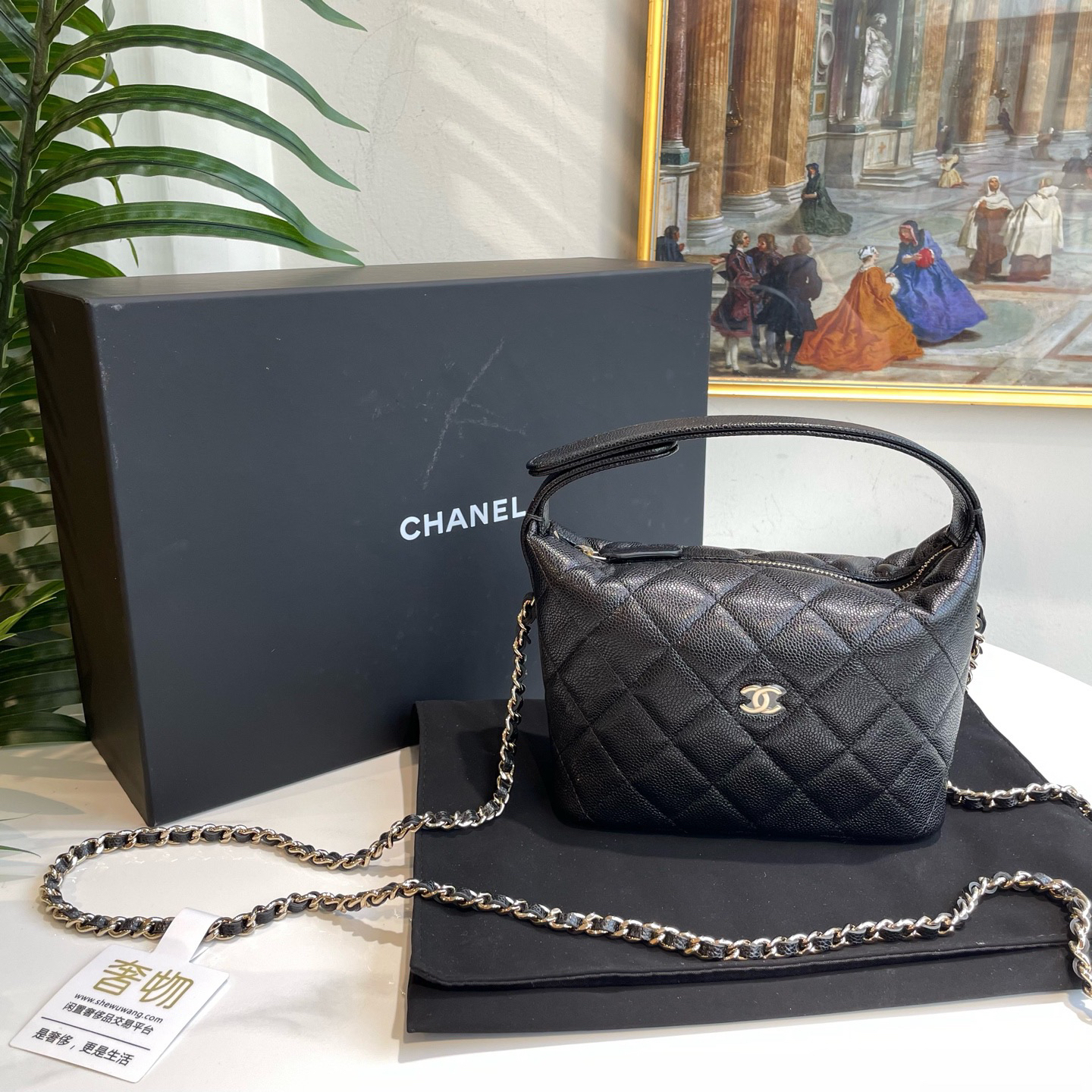 95新 Chanel/香奈儿 多宝二奢/59702/芯片 饭盒包 25年出柜 盒