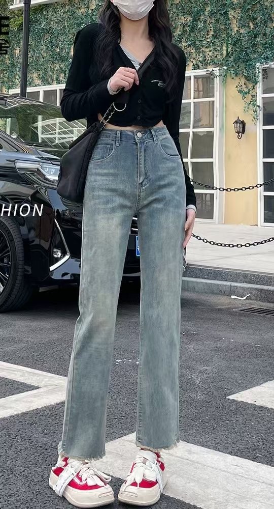 流苏边牛仔裤003