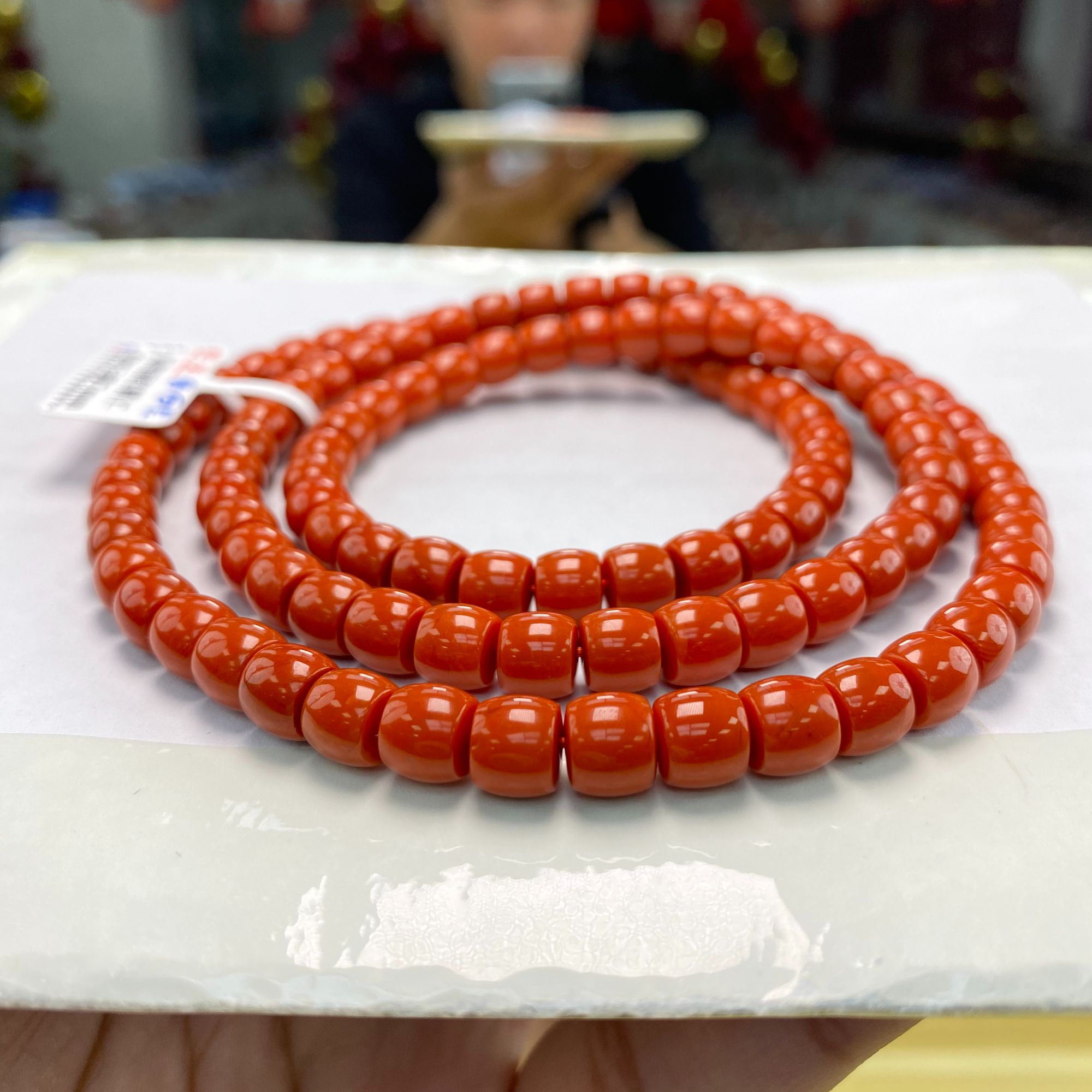 【小刘南红】保山南红精工直切珠链  6mm       多样性发一