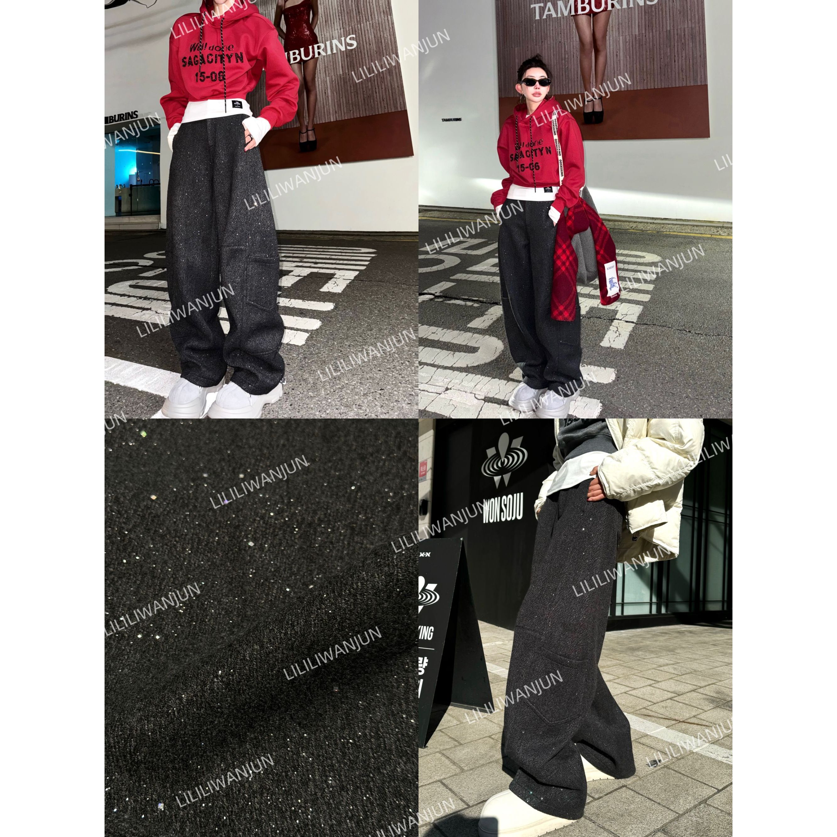 婉君【压轴闪闪裤】秋冬韩版潮流时尚百搭休闲裤LWJ24D4K2464