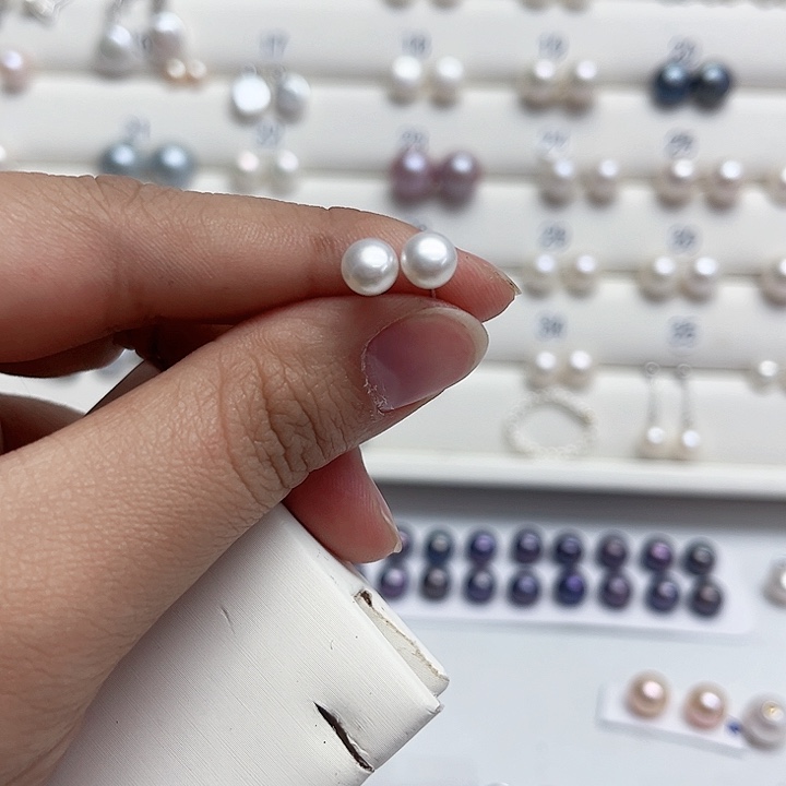 羡***及淡水珍珠耳饰银S925镶嵌