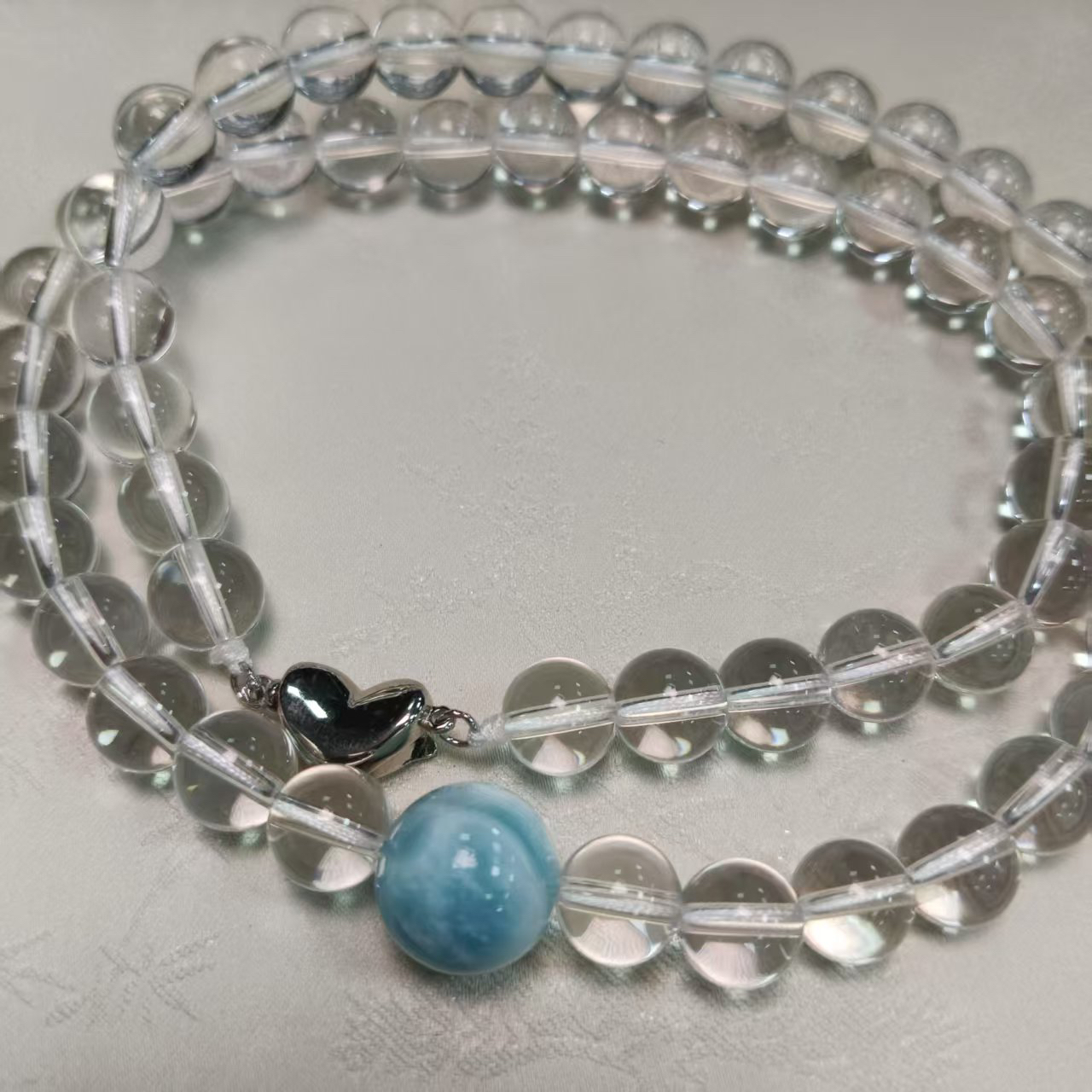 【小院甄选】原创白水晶项链约8mm 多样性发一件 462EXC