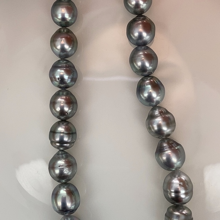 海水珍珠颈饰未镶嵌铂金灰8.6-11mm