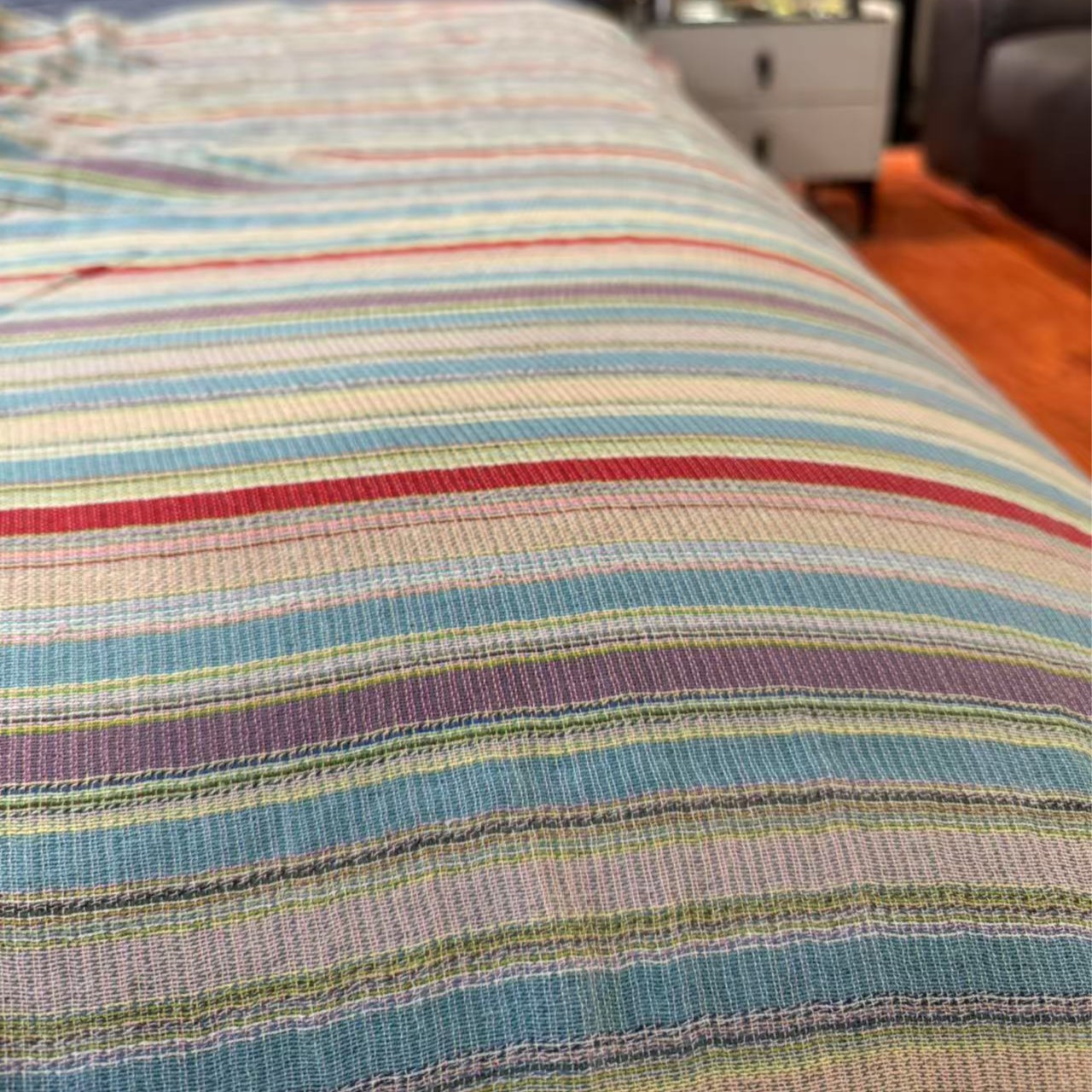 条纹阿瓦提长绒精梳棉无印风极简风高品质毛巾被床盖