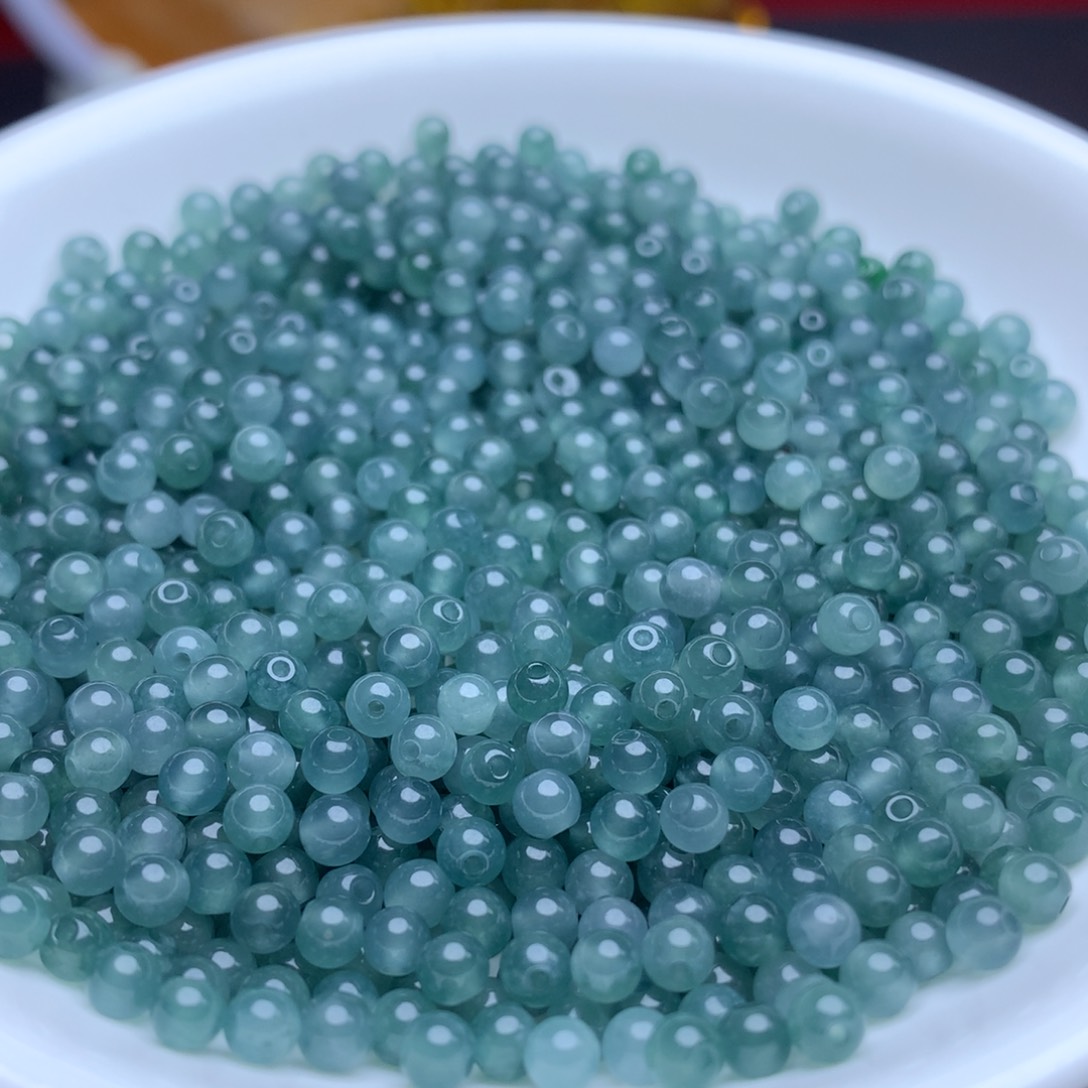 【闪购商品】翡翠手链未镶嵌卡3.5冰透蓝水100个