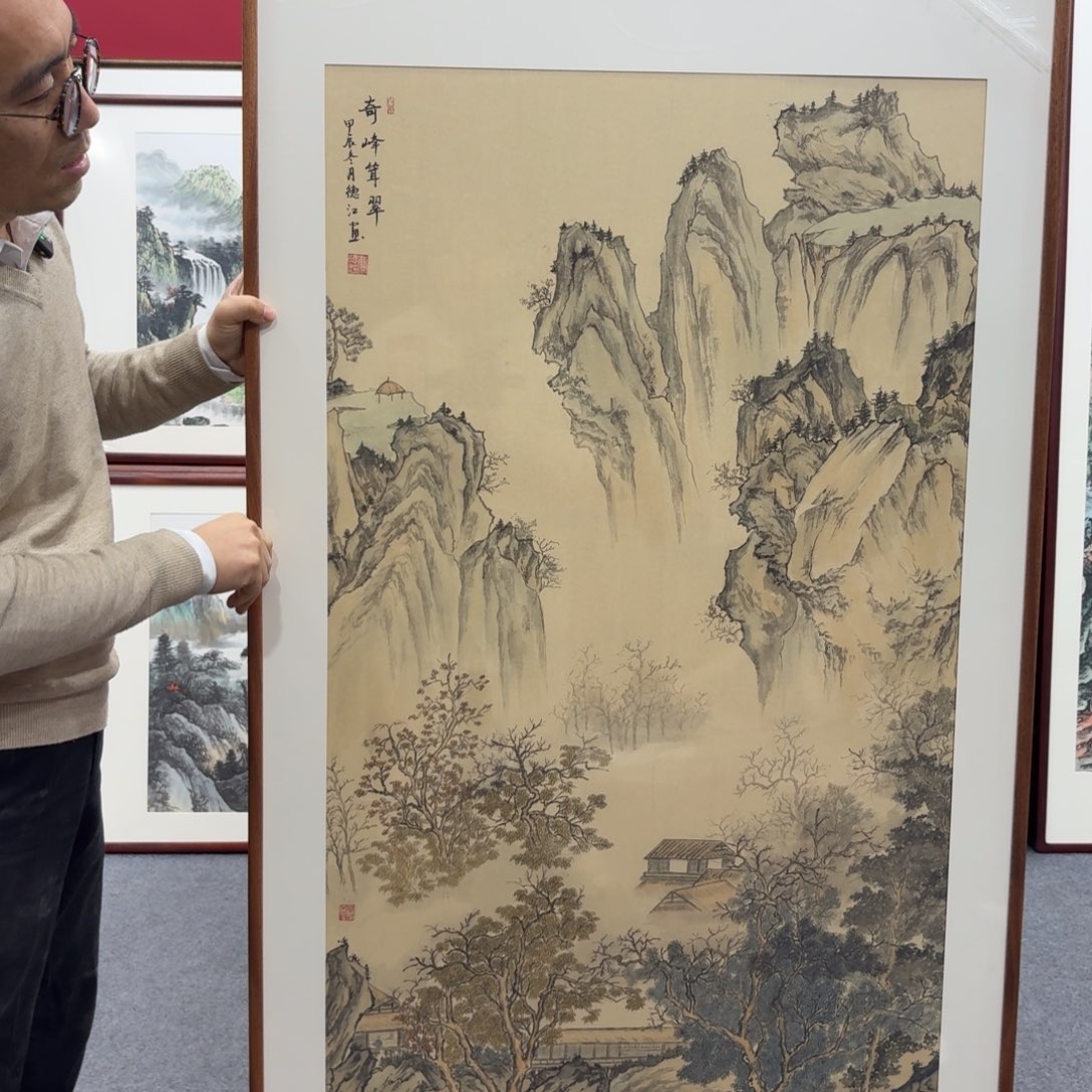 国画带框绘画160/80尺寸