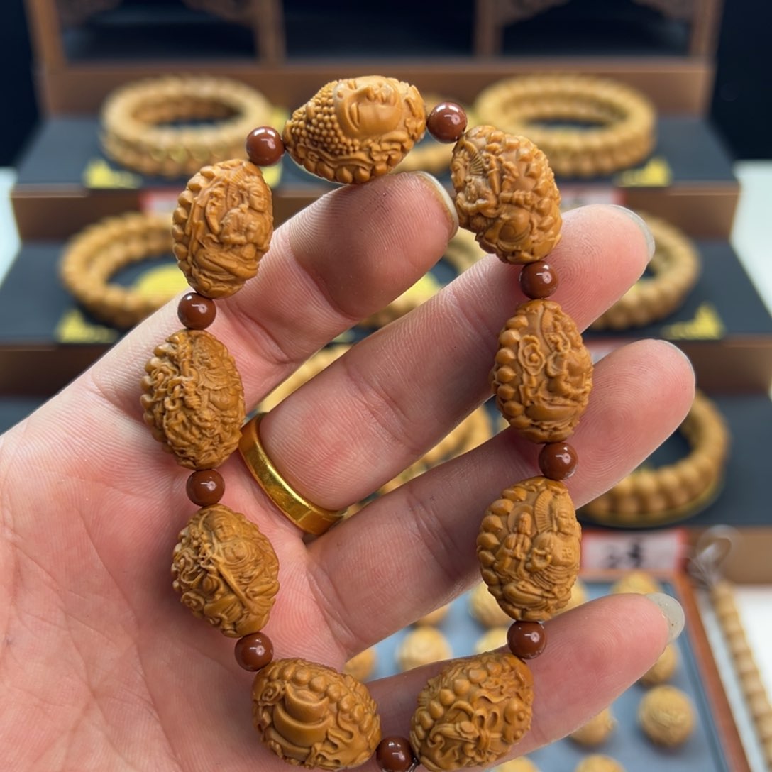 猴头核桃手串橄榄核雕15号