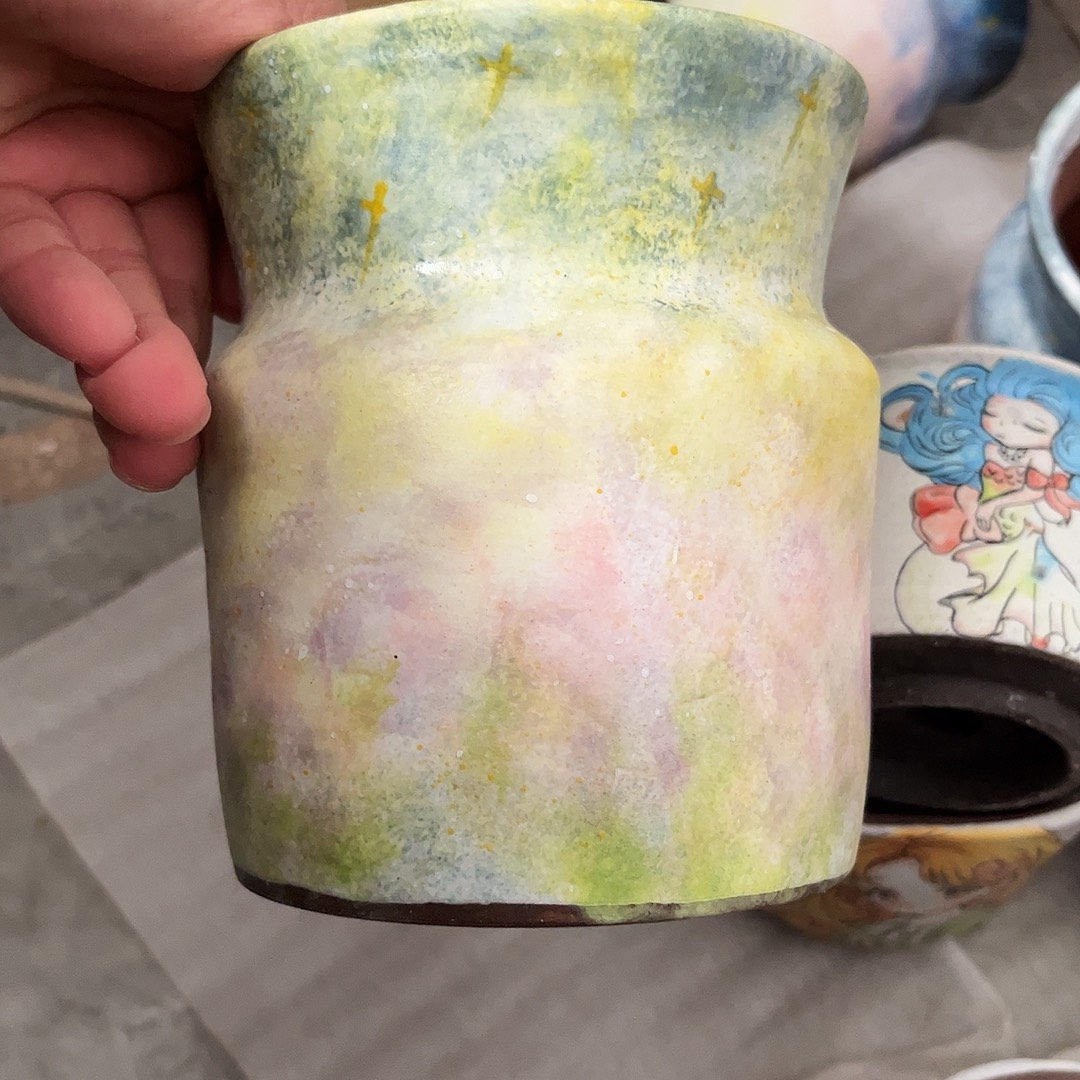 景德镇紫砂泥手绘花盆