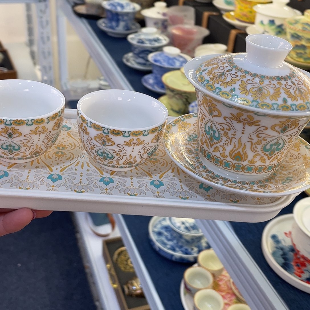 陶景德陶瓷盖碗茶具