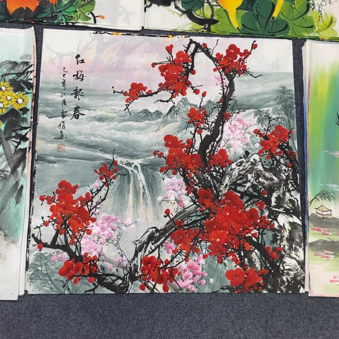 国画尺寸70✖️70精品手绘斗方画