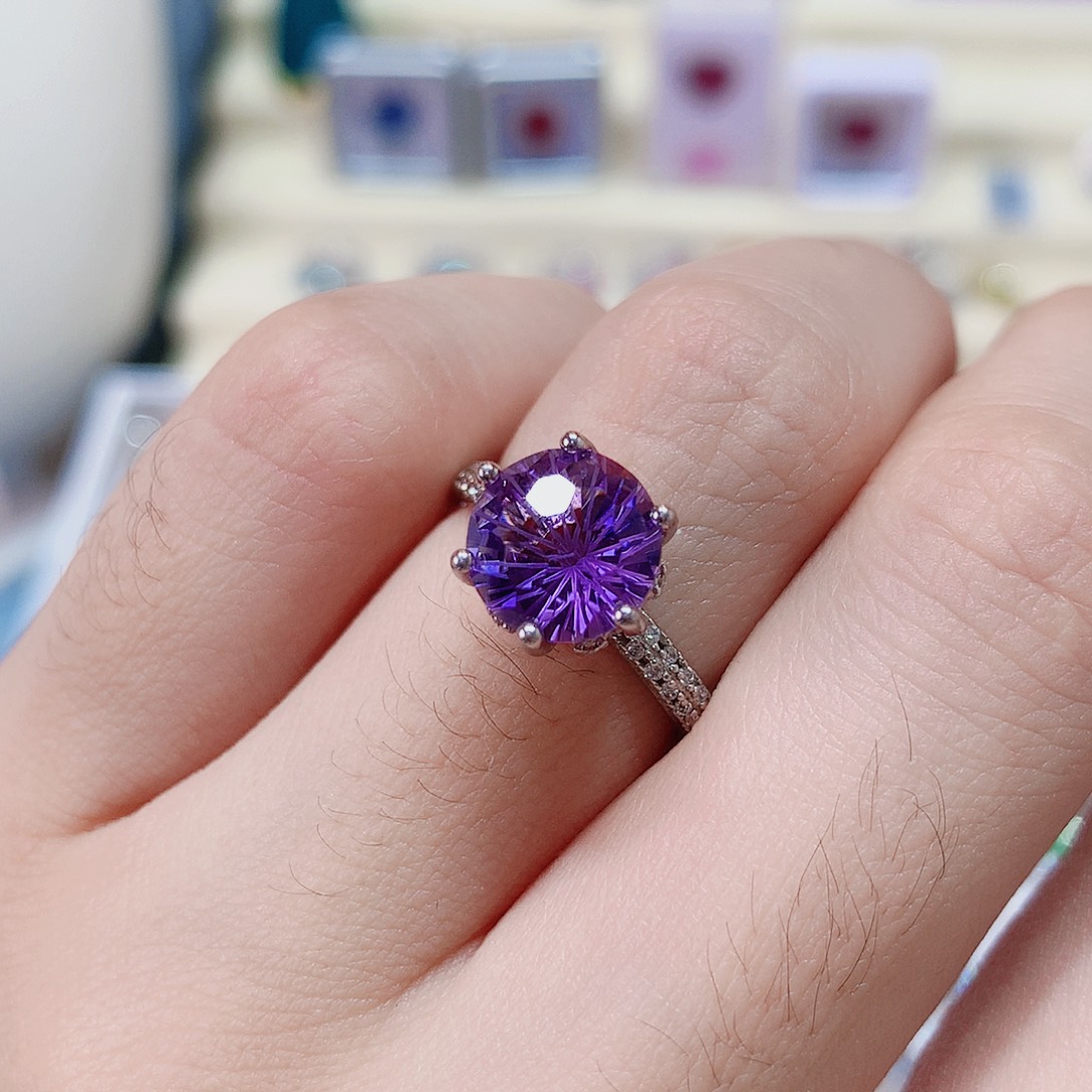 水晶银S925镶嵌戒指