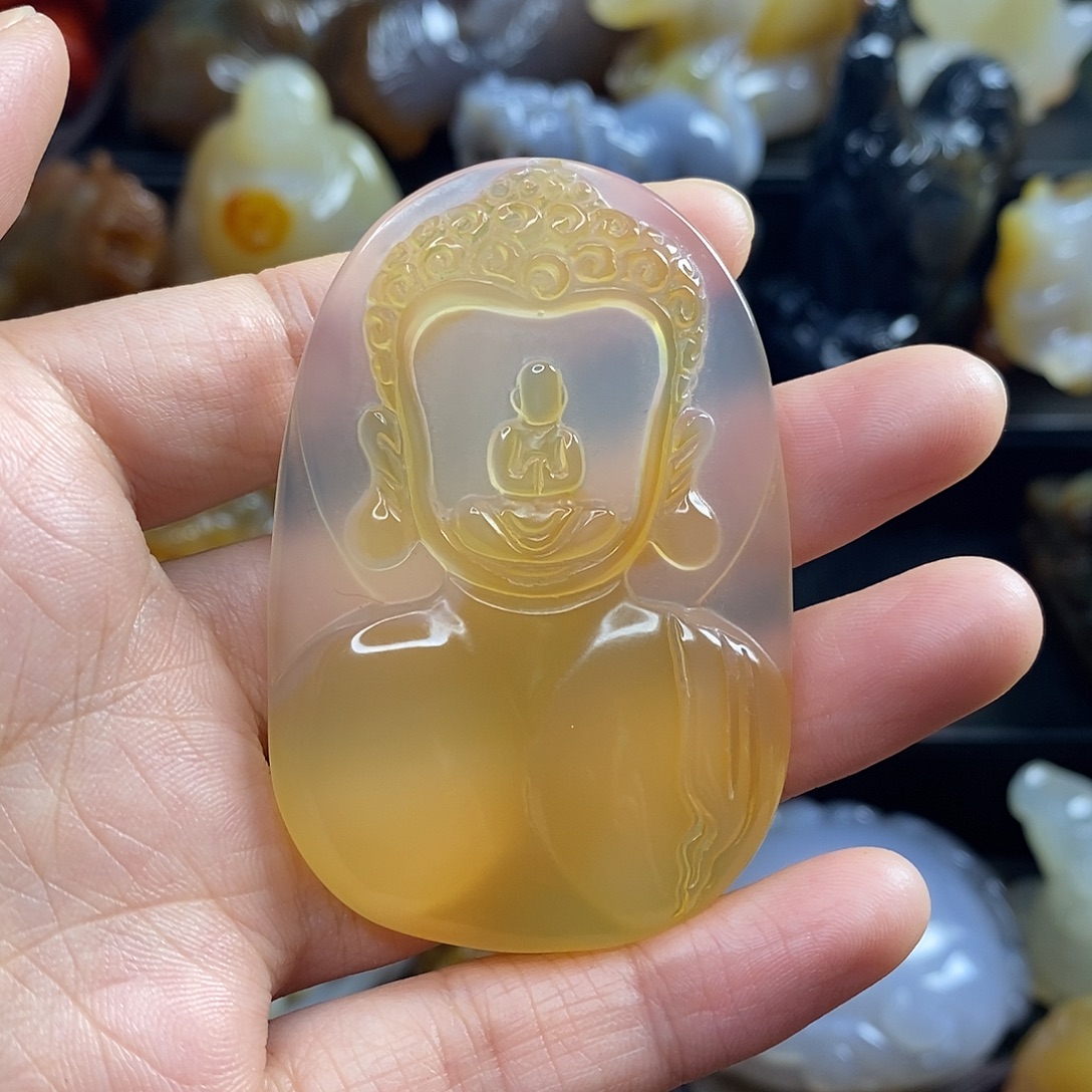 玛瑙/玉髓未镶嵌吊坠