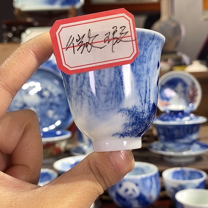 杯南***车景德镇手工手绘陶瓷，高亮兴老师作品