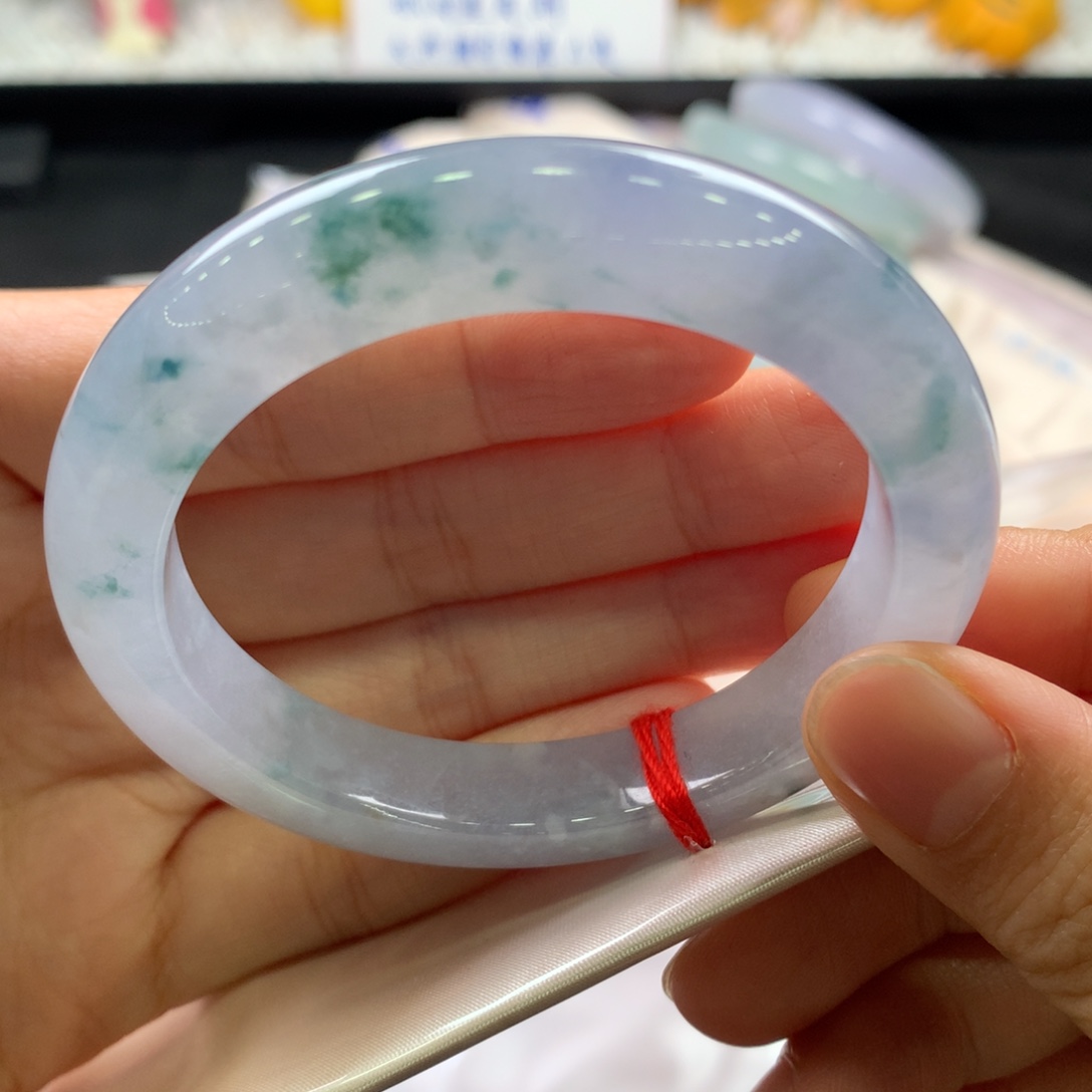 翡翠未镶嵌手镯23莫奈花园