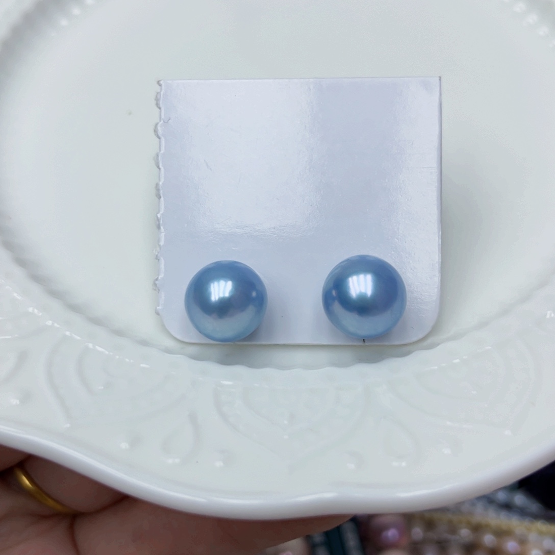 淡水珍珠耳饰银S925镶嵌