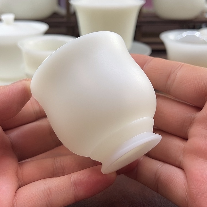 手工精修/隐唐窑/璞玉素烧100ml玉兰主人杯