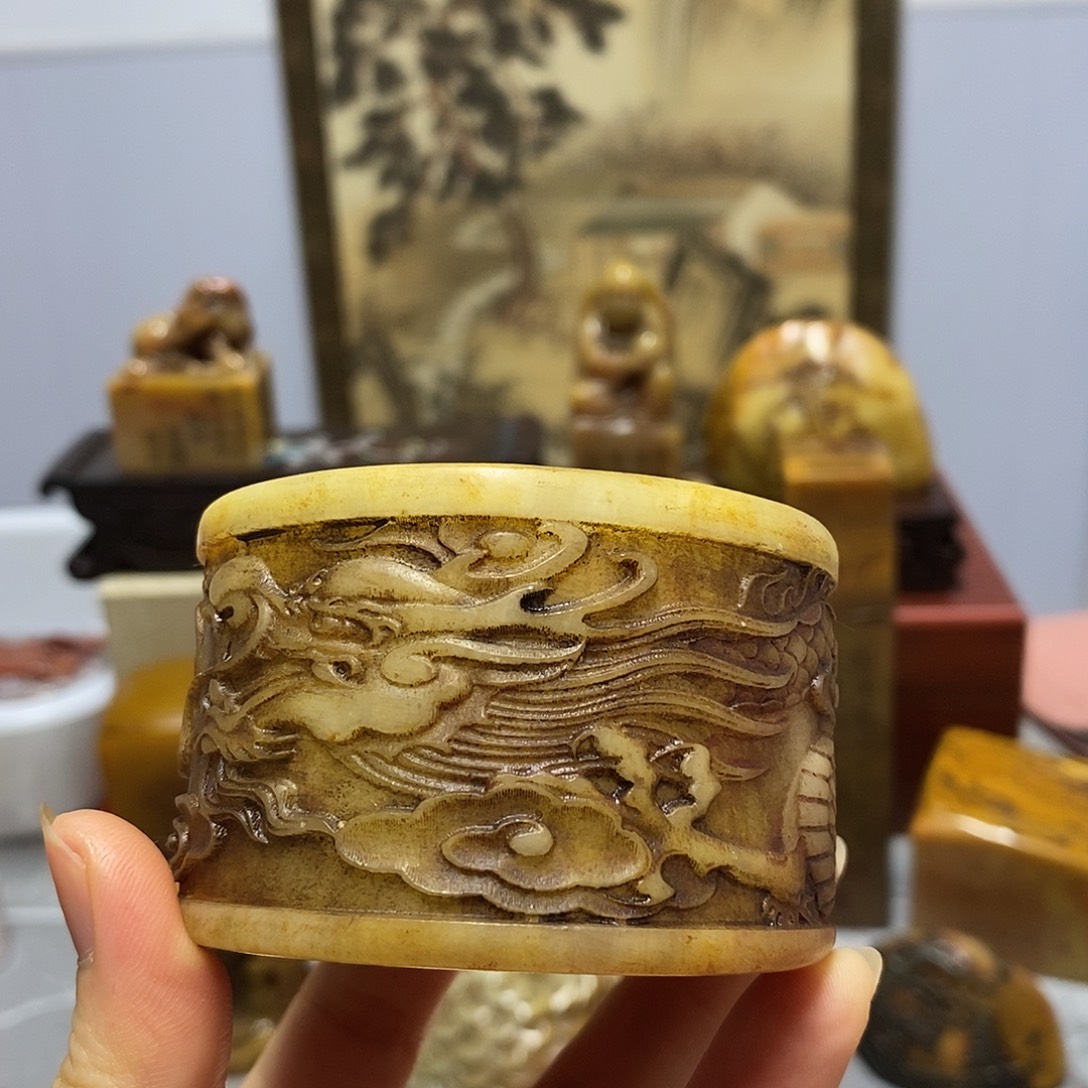 孙***寿山石印石宝篆直播放漏链接