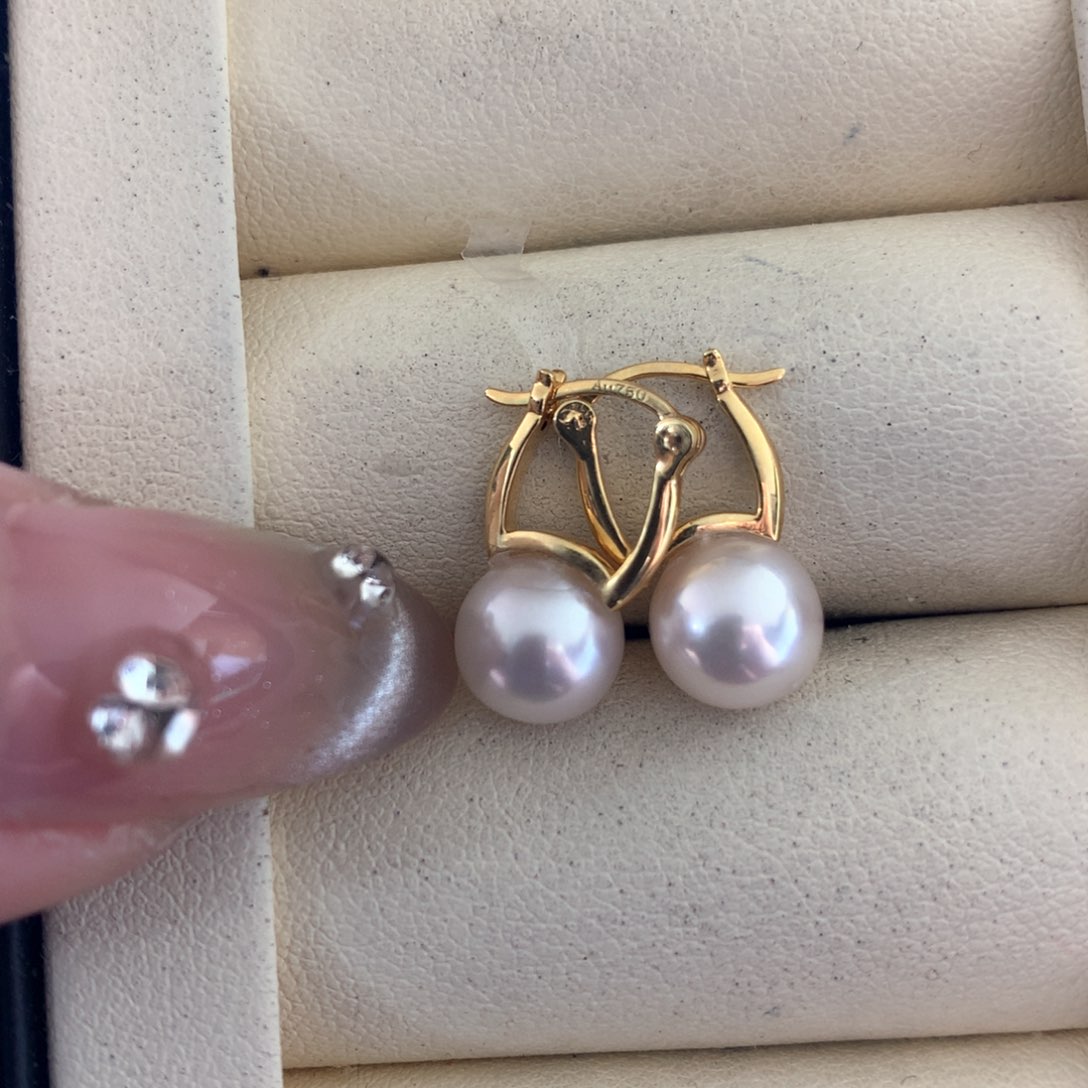 海水珍珠耳饰18K金镶嵌