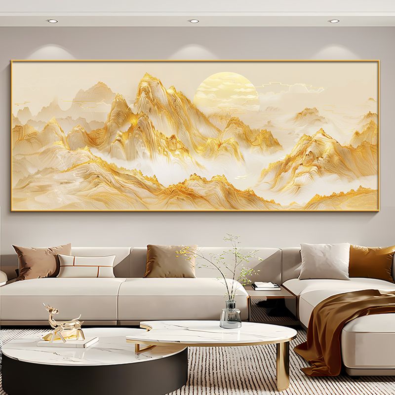 夫妻主卧床头画背靠金山自粘画装饰客厅沙发背景墙西贴挂壁风景西