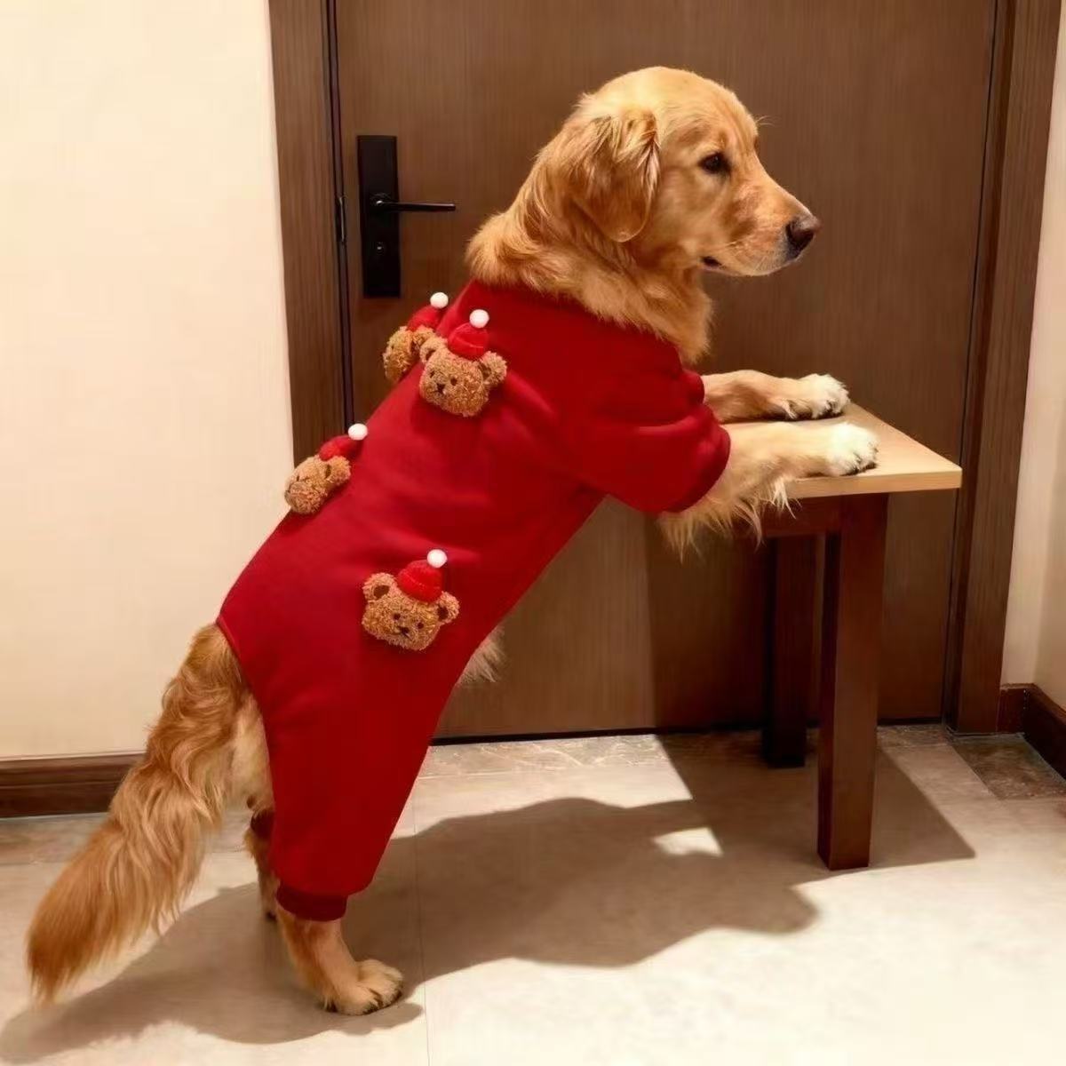 狗狗衣服秋冬季保暖加厚棉衣比熊泰迪雪纳瑞小型犬猫咪加绒四脚衣