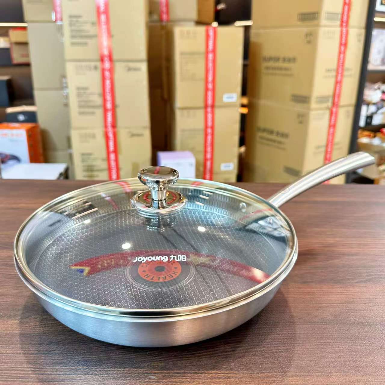 钛金蜂窝深煎锅煎蛋平底锅28CM