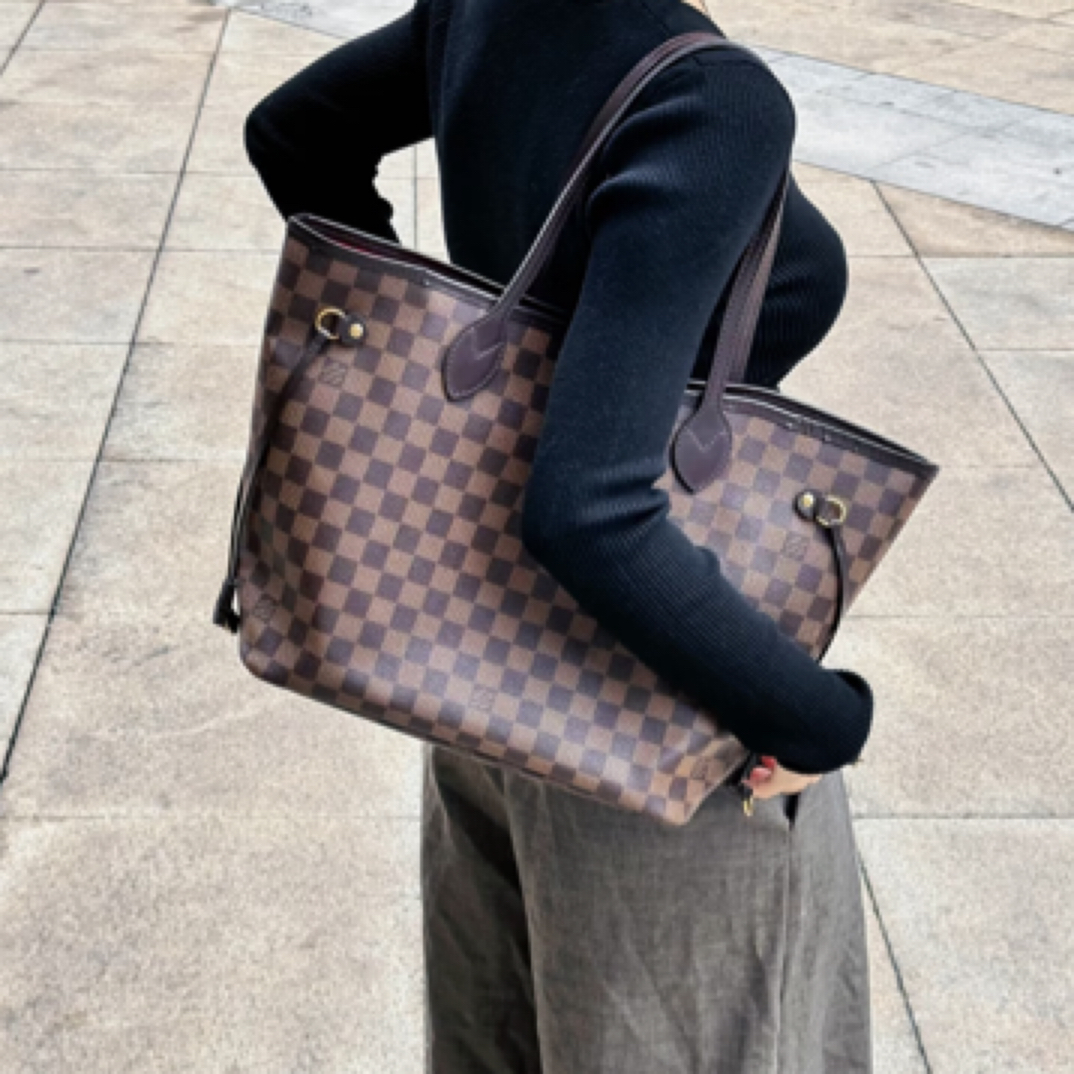 95新 LouisVuitton/路易威登 lv棋盘格nf子母包972983