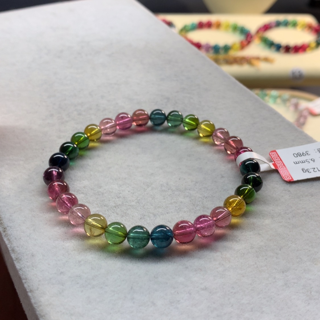 【闪购商品】未镶嵌手链碧玺艳丽单圈6.5