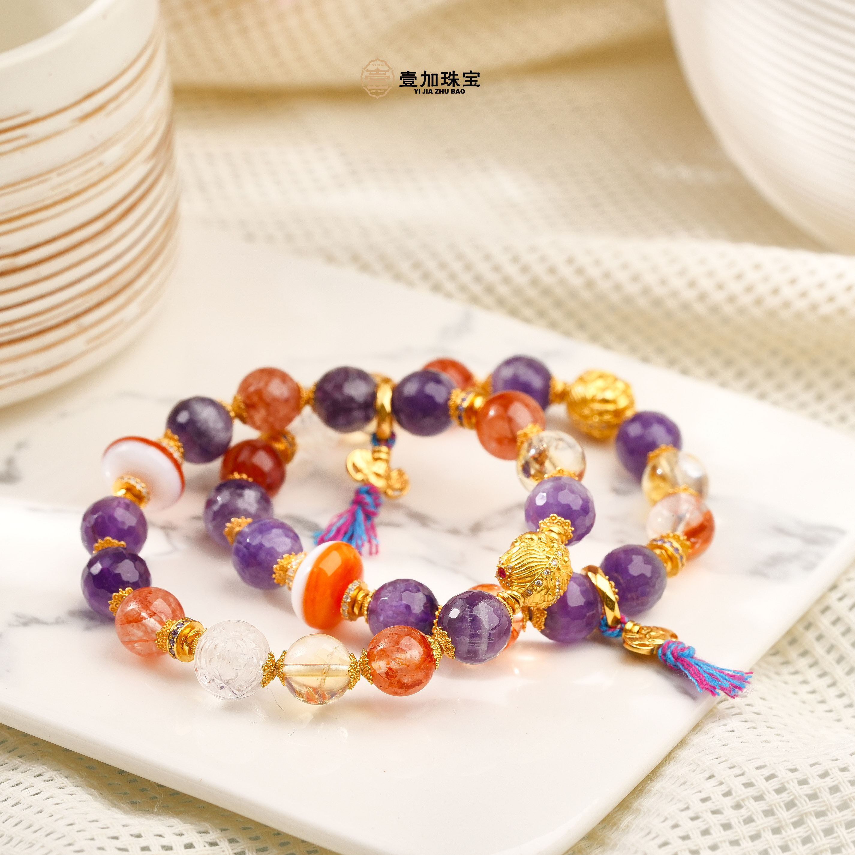 壹加师姐|手工设计女主时代水晶多宝手串多样性发一7273n