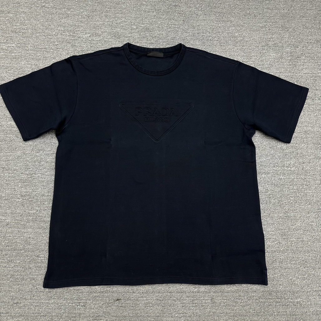 99新 Prada/普拉达 xxxl码 prada浮雕三角标字母短袖 99新