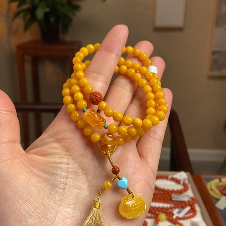 琥珀手链未镶嵌蜜蜡手包6