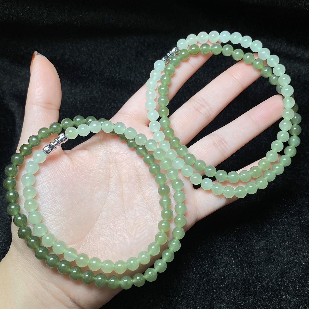 【小宝珠宝】4 T82769-和田玉项链-多样性发一件-5mm+