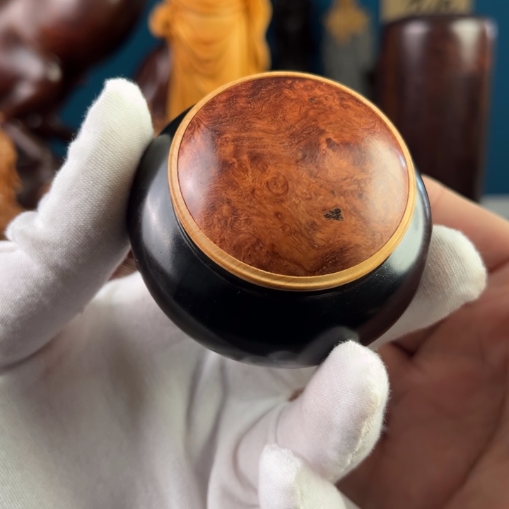 紫檀木类书架小罐子