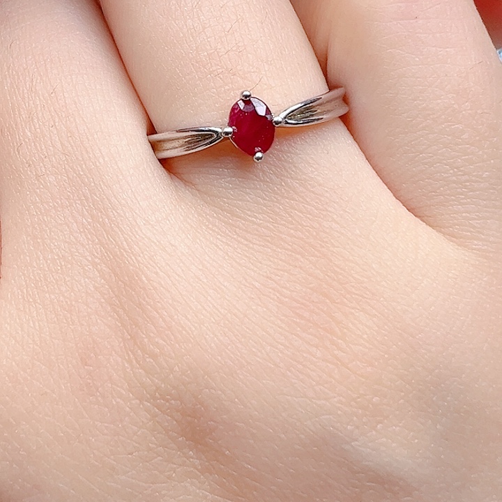 红宝石银S925镶嵌戒指