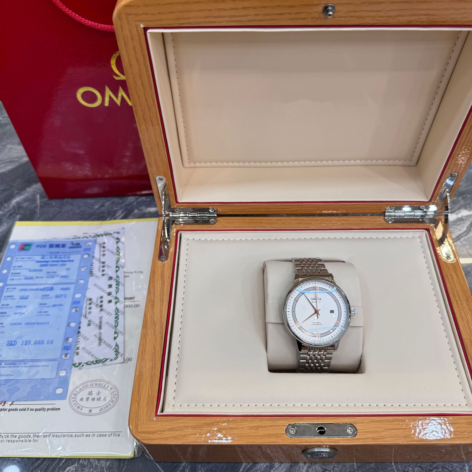 【专柜直发】全新未使用/日历钢带/蝶飞系列/42MM/独造防水J