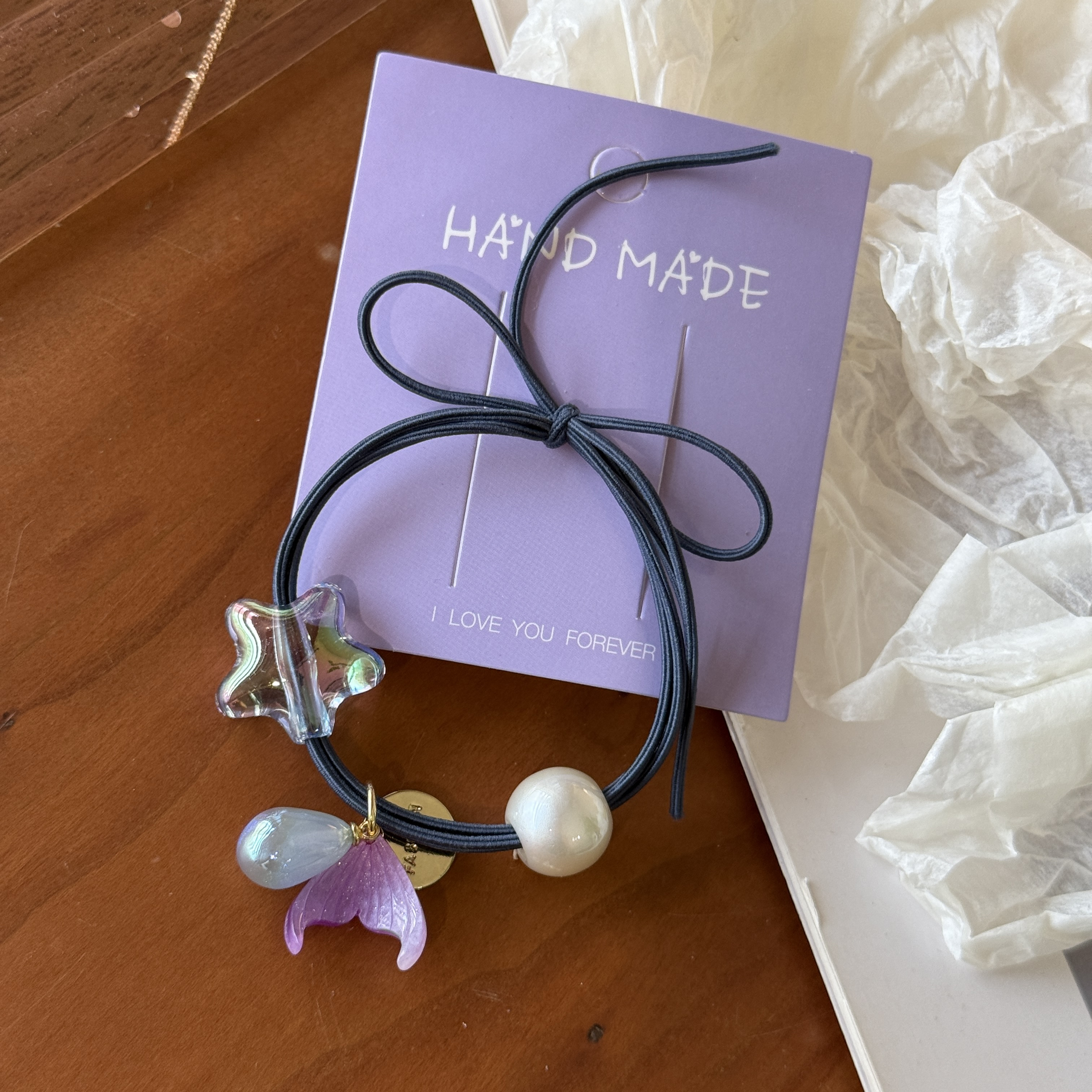 8923蓝色小发圈皮筋