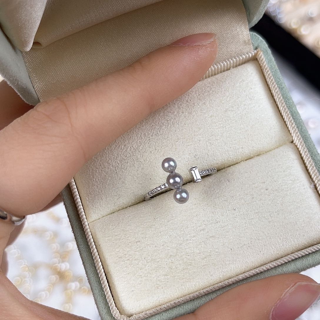 海水珍珠戒指银S925镶嵌